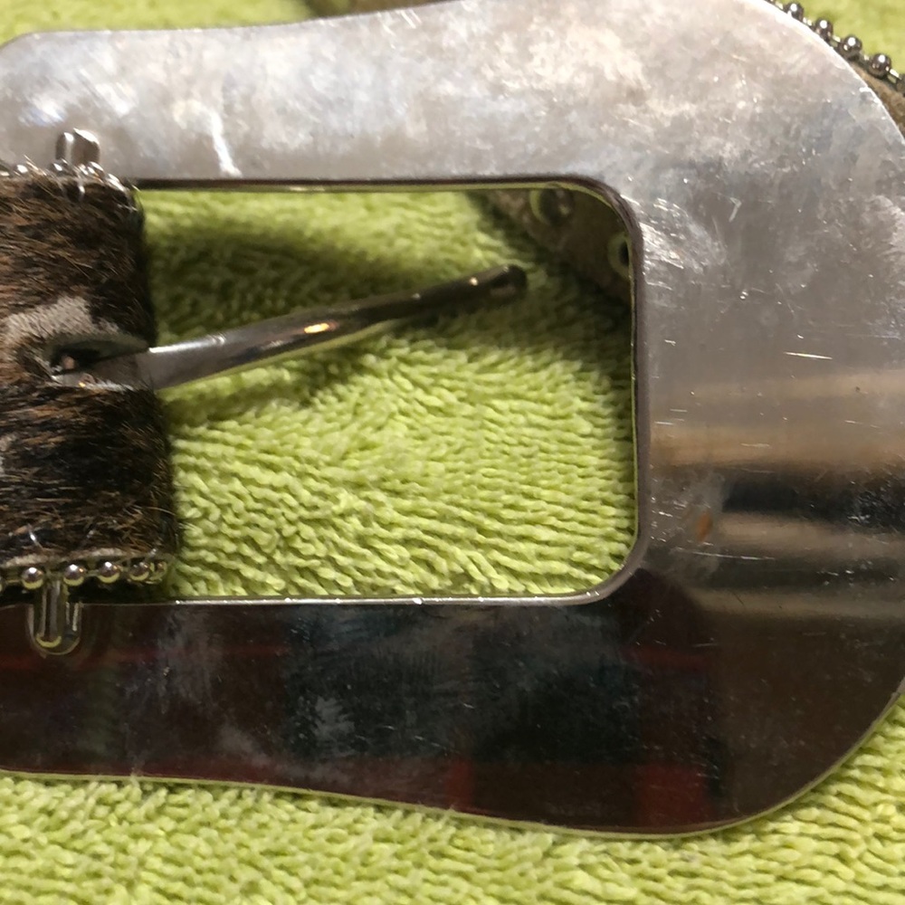 Western sparkly cowhide belt